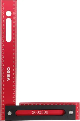 Obrázok produktu pre ENJOYWOOD Presné uhlové pravítko na opracovanie dreva, hliníková zliatina, 300 x 200 mm, pravouhlé pravítko so základňou, metrické