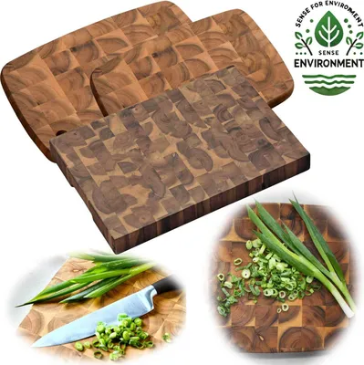 Produktbild von LS-LebenStil Profi Holz Schneidebrett Stirnholz 32cm Akazie Küchenbrett Tranchierbrett Holzbrett Brotscheindebrett Brotzeitbrett Vesperbrett Käsebrett