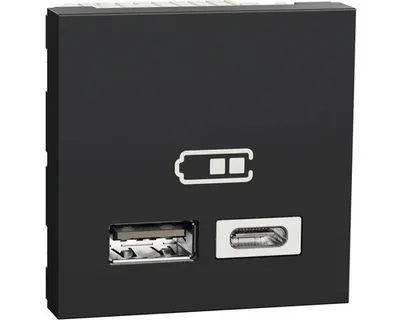 Obrázek produktu pro Zásuvka Schneider Electric Nová Unica NU301854 USB-A, USB-C 2.4A antracit