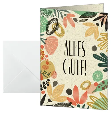Produktbild von SIGEL DS612 Glückwunsch-Karten "Colorful plants" -  A6 - 10 Karten inkl. weiße Umschläge