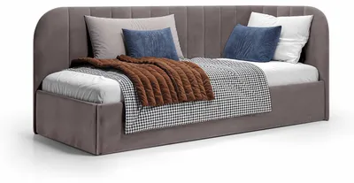 Image de Lit avec coffre de rangement, revêtement en similicuir, couleur gris pomice, dimensions 90 x 200 cm