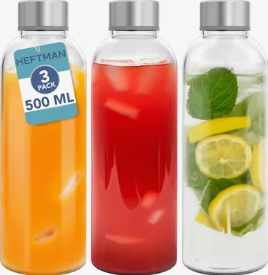 Produktbild von 3er Set Glasflaschen 500ml, dicht, wiederverwendbar