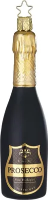 Produktbild von Christbaumschmuck Prosecco Flasche Glas 14,5cm schwarz 1 Stück