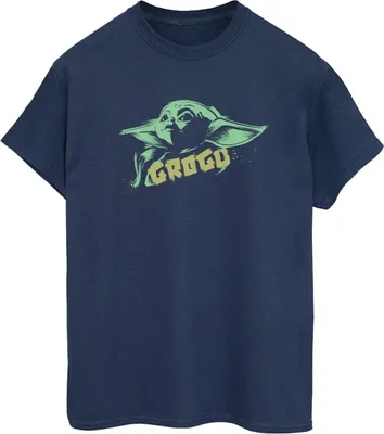 Image de T-shirt pour femmes Star Wars - "The Mandalorian, The Child" (BI45898) (Taille S) (Bleu marine)