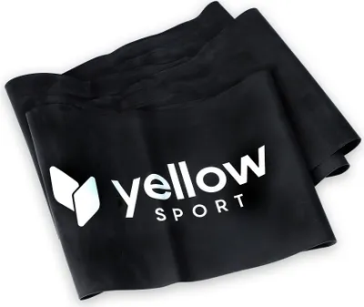Image de yellowSPORT yellowFLAT BAND - Bande d'exercice / entraînement à la résistance - Noir - 15 cm x 2 m - Résistance 12-15 kg - 1 pc.
