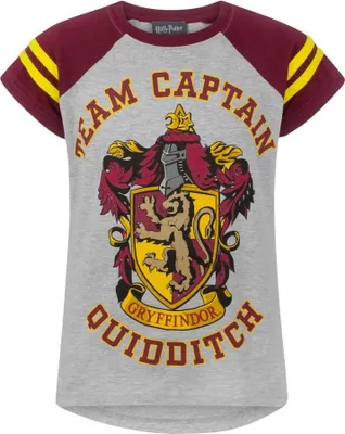 Produktbild von Harry Potter offizielles Mädchen Gryffindor Quidditch Team Captain T-Shirt NS4555 (13-14 Jahre (164)) (Grau/Kastanie)