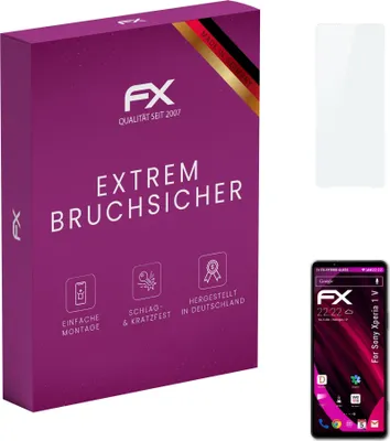 Produktbild von atFoliX FX-Hybrid-Glass Displayfolie kompatibel mit Sony Xperia 1 V Glasfolie