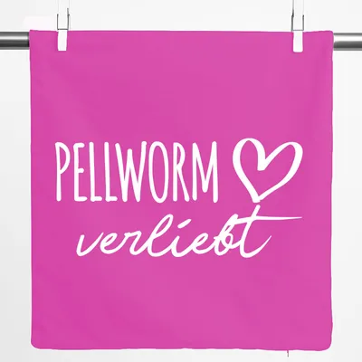 Produktbild von Huuraa Kissenbezug Pellworm verliebt 40x40cm Fuchsia Baumwolle Dekokissenbezug Geschenkidee
