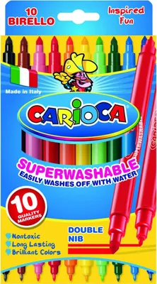 Immagine prodotto di Penne a punta doppia, confezione da 10 - pennarelli CARIOCA Penne a punta doppia con 2 punte - sottili e spesse, 10 colori