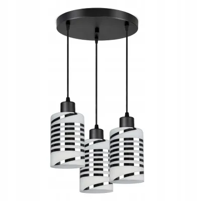 Obrázek produktu pro Luxolar závěsné svítidlo 3 světla E27 60W - skleněná stínidla bílo-chromové stropní svítidlo - moderní závěsné svítidlo do obývacího pokoje