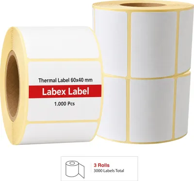 Obrázok produktu pre Termolaborály, rozmery 60 x 40 mm, 3 rolky, 3000 etikiet
