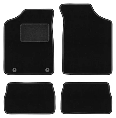 Produktbild von Velours-Fußmatten für Peugeot 106 1991-2003 (Schrägheck) – 4-tlg, Schwarz, passgenau – Wielganizator LUX