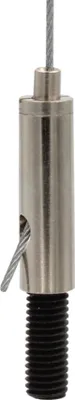 Produktbild von Drahtseilhalter / Gripper 20, M8 Außengewinde Länge 22 mm, für Drahtseil Ø 1,5 - 2,0mm | vernickelt