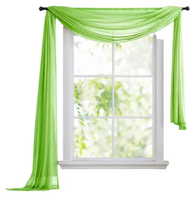 Produktbild von Querbehang Freihanddeko aus transparentem Voile, die ideale Ergänzung zu unseren Gardinen, 140x600, Apfelgrün, 560