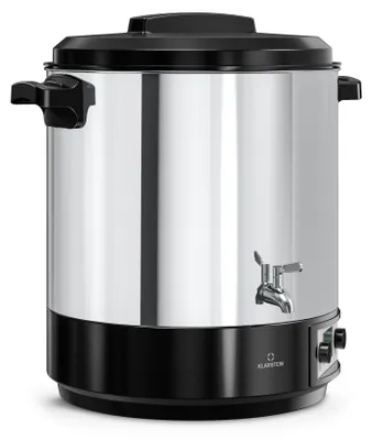 Produktbild von Klarstein Biggie Digitaler Einkochautomat, 25 L Edelstahl-Einkochtopf mit Edelstahlhahn & Timer, 2000 W, 30–100 °C, LCD-Display, Glühweinkocher, Einweckautomat, Heißgetränkespender