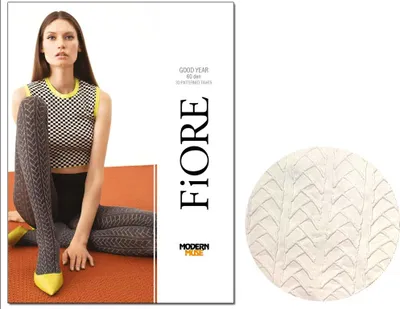 Produktbild von Blickdichte Damen Strumpfhose 60den Melange Muster 2 Ecru