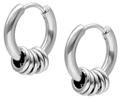 Produktbild von Wildcat Ohrringe - Little 5 Rings Hoops - Silber - Chirurgenstahl 316L - wasserfest, langlebig, hautverträglich, Silber
