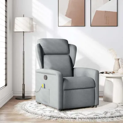 Immagine prodotto di vidaXL Sedia da massaggio in tessuto grigio chiaro