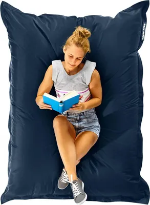 Produktbild von Green Bean® Sitzsack "Square" XXL 140x180cm mit 380 Liter EPS Perlen - Riesensitzsack für Kinder & Erwachsene - Dunkelblau