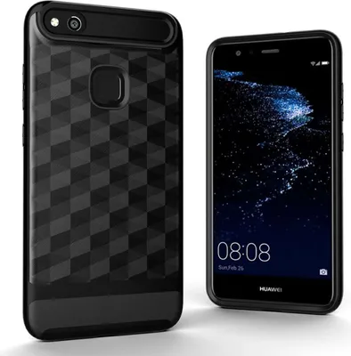 Produktbild von Hülle für Huawei P10 Lite Backcover Case Handy Schutzhülle - Cover 3D Prisma Design Schwarz