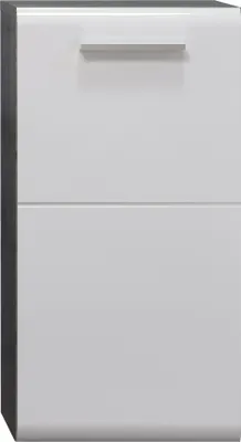 Produktbild von trendteam Bad Hänge-Stauraumelement Riva Rauchsilber Melamin/Weiß Hochglanz Tiefzieh 35 x 68 x 33 cm