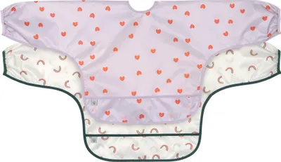 Produktbild von Lässig Langarm Lätzchen 2 pcs Happy Rascals Heart lavender