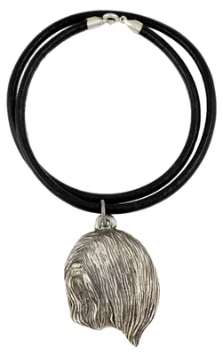 Produktbild von Lhasa Apso, Lhasaterrier, Löwenhund - Halskette mit Hund, versilberter Anhänger für Hundefans, einzigartiger Schmuck der Marke Art-Dog