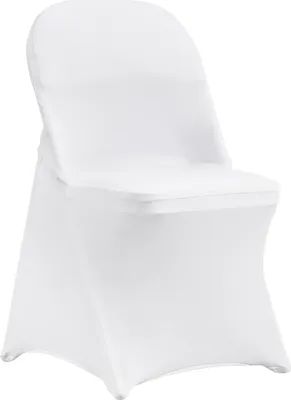 Immagine prodotto di VEVOR coprisedia in Spandex elasticizzato per sedie pieghevoli, montaggio universale, rivestimento anteriore corto, sfoderabile e lavabile, per matrimoni, vacanze, feste, celebrazioni, (100 pezzi, nero)
