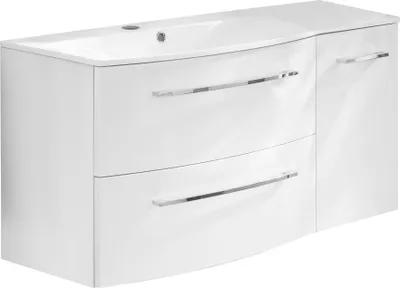 Produktbild von Fackelmann VERONA Badmöbel Set 3-teilig 115 cm breit, Weiß, Ablage rechts + Unterschrank