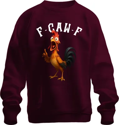Immagine prodotto di F-GAW-F funny chicken cartoon rooster farm gift meme saying unisex sweatshirt pullover, Burgundy, S