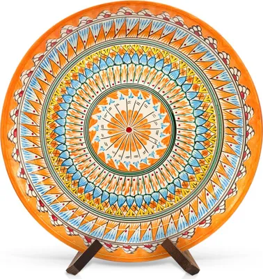 Produktbild von Lagan - Mehrob A3, Rischtan-Keramik, Ø 37 cm Glasur Teller Handarbeit Oriental Usbekische