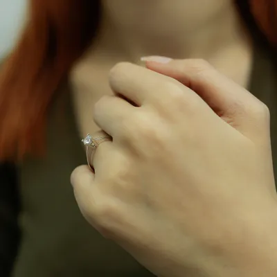 Produktbild von 0,30 Carat Solitär Diamantring 14 Karat Weißgold - 62 (19,70 mm)