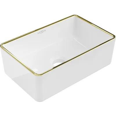 Zdjęcie produktu dla Mexen Nadia umywalka nablatowa 36 x 23 cm, biała/złota rant - 21613605