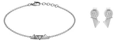 Produktbild von set armband ohrringe 925 silber vergoldet dreieck damen