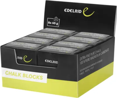 Produktfoto von Edelrid Chalk Block; 8 Stück à 65 g; in einer Verkaufsverpackung.