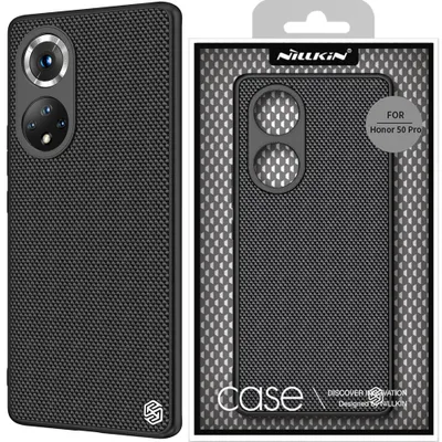 Zdjęcie produktu dla Nillkin Textured Case Wytrzymałe Wzmocnione Etui Z Żelową Ramką I Nylonem Na Tyle Honor 50 Pro Czarny