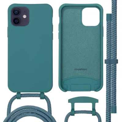 Produktbild von imoshion Color Backcover mit abnehmbarem Handykette und MagSafe iPhone 12 (Pro) - Dunkelgrün