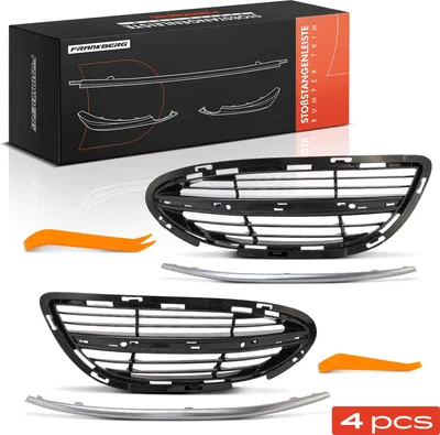Immagine prodotto di Frankberg 4x modanatura paraurti anteriore per Mercedes-Benz Classe S V222 W222 X222 2.1L 2013-2020