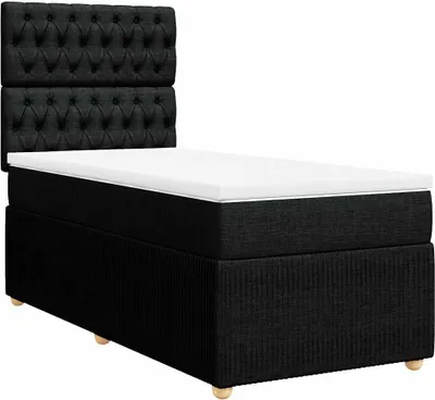 Produktbild von vidaXL Boxspringbett mit Matratze Schwarz 90x200 cm Stoff