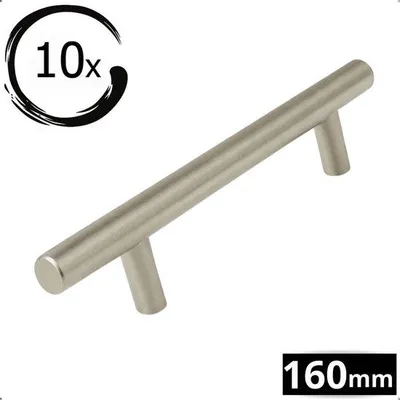 Productafbeelding van By MJM Denver kastgreep RVS 160mm boormaat – set van 10