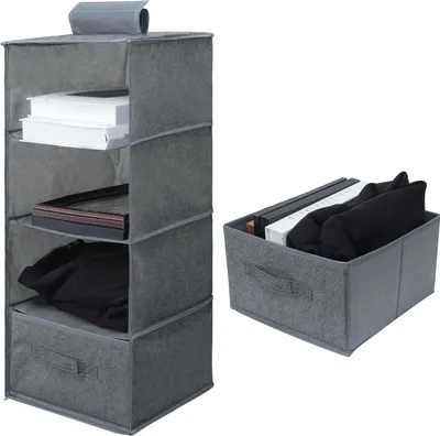 Produktbild von Praktischer hängender Kastenorganizer mit vier Fächern und einer Schublade für optimale Raumnutzung