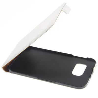 Produktbild von Slim Leder Flip Hülle für Samsung Galaxy S6 Weiß Handyhülle Tasche Schutz Case