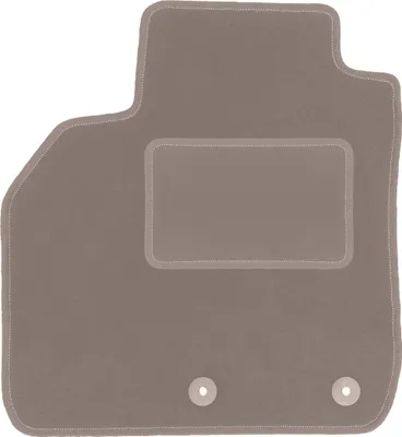 Produktbild von Fahrerfußmatte Velours beige passend für Renault Scenic II (2003-2009, Minivan) – mit Befestigungen – passgenau