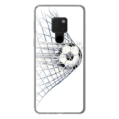 Produktbild von MuchoWow® Handyhülle Schutzhülle Hülle für Huawei P40 Lite Eine Illustration eines Fußballs, der ins Tor geht - Jungen - Mädchen - Kinder Silikon Softcase Handy Hülle - Handy