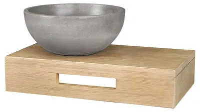 Productafbeelding van Badkamermeubel met wastafel, model Differnz HURA L, beton/eikenhout, 22 x 40 x 26 cm, artikelnummer 38.006.18