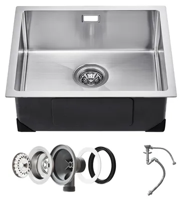 Immagine prodotto di Lavello da cucina VEVOR, lavello da incasso, 50 x 43 x 19 cm, lavello in acciaio inox, lavello sottopiano, lavello domestico per la preparazione del camper, barra da cucina