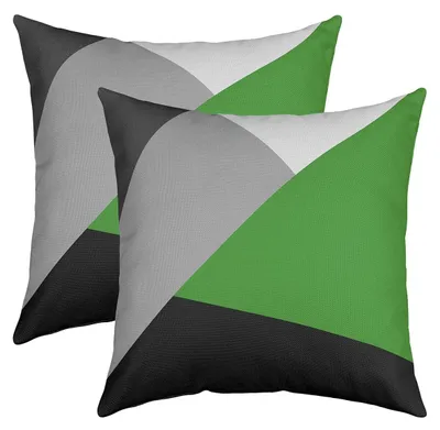 Kissenbezüge 40x40 cm, 2 Stück, geometrisches Patchwork, Polyester