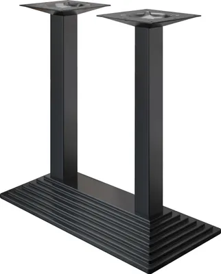 Produktbild von PYRAMIDE | Bistro Doppel Stehtischgestell | Schwarz | B:T 40 x 73 cm | Säule: 8 x 109 cm | Gastro Stehtischgestell, Stehtischgestell Schwarz, Bartischgestell
