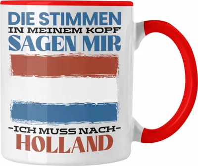 Produktbild von Trendation - Holland Tasse Urlaub Heimat Geschenk Spruch Niederlande Geschenkidee (Rot)