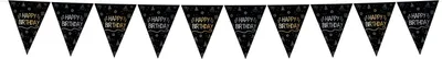 Produktbild von Happy Birthday Wimpelkette Shining Glam 4 Meter
